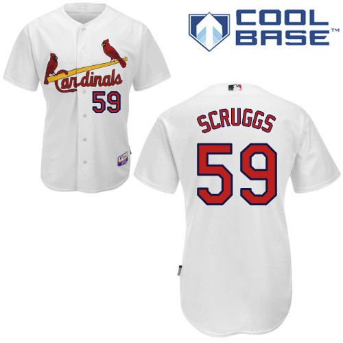 Xavier Scruggs #59 MLB Jersey-St Louis Cardinals Men's Authentic Home White Cool Base Baseball Jersey